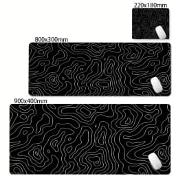 XXL Desk Mat Black And White Strata Liquid Mousepad Large Abstract Mouse Pad Gaming Deskmat With Lockedge Office Non-slip Carpet