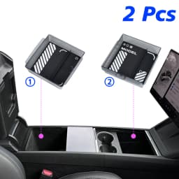 TEKSY 1/2/3/4/6/7/8pcs For Tesla New Model Y 2025 2026 Juniper ABS with Silicone Non-slip Mat Console & Armrest Storage Box