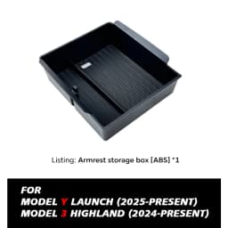 TEKSY 1/2/3/4/6/7/8pcs For Tesla New Model Y 2025 2026 Juniper ABS with Silicone Non-slip Mat Console & Armrest Storage Box