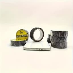 10pcs High-Temp Black Rubber Electrical Tape - Durable, Flexible Insulating Adhesive for Industrial, Home & Mechanics Use