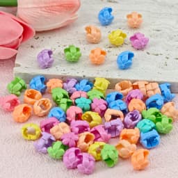60pcs Hair Braids Beads Headwear Cute Candy Colors Plastic summer Hair Claw Clips Hair Accessories Loc Hair Jewelry for Braids