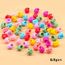 60pcs Hair Braids Beads Headwear Cute Candy Colors Plastic summer Hair Claw Clips Hair Accessories Loc Hair Jewelry for Braids