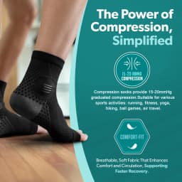 1Pair Ankle Compression Socks,Compression Foot Sleeves with Arch And Ankle Support,Open-Toe Design Neuropathy Socks