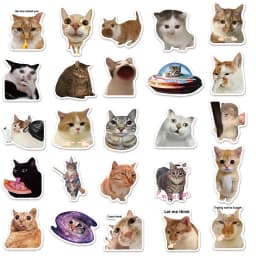 50/100PCS Creative Network Popular Cat Meme Collection Hand Account DIY Graffiti Stickers Water Cup Skateboard Stickers