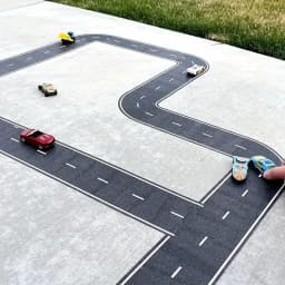 Cartoon Style Reusable Road Stickers, Black Polyurethane Road Tape, Suitable for Party Racing Decoration