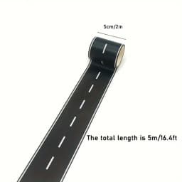 Cartoon Style Reusable Road Stickers, Black Polyurethane Road Tape, Suitable for Party Racing Decoration