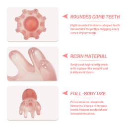 1pc Octopus Shaped Head Meridian Acupoint Massage Comb Wide Tooth Scalp Comb Back Neck and Back Manual Deep Massage Tools