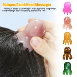 1pc Octopus Shaped Head Meridian Acupoint Massage Comb Wide Tooth Scalp Comb Back Neck and Back Manual Deep Massage Tools