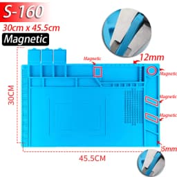 Soldering Station Mat Silicone Work Mat Heat Resistant 932°F Anti-Static Magnetic Mat for Electronic Phone Laptop Watch Repair