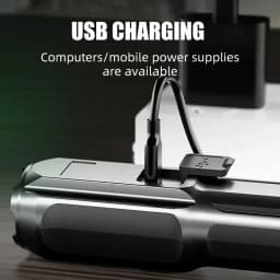 Powerful LED Flashlight Rechargeable USB Built-in Lithium Battery Waterproof Zoom Fishing Hunting Camping Tactical Flashlight