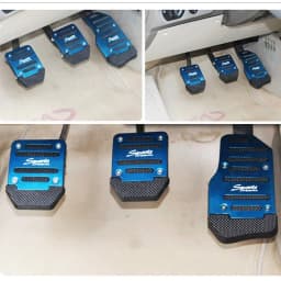 Aluminum Car Pedal Cover Set Automatic Transmission & Gas Foot Covers in Red Silvery, Blue - Stylish Auto Interior Accessories