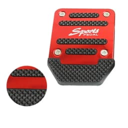 Aluminum Car Pedal Cover Set Automatic Transmission & Gas Foot Covers in Red Silvery, Blue - Stylish Auto Interior Accessories