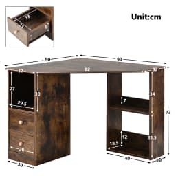 L-Computer Desk Corner with Large Storage Space Study Desk Laptop Table for Home Office