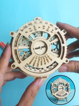 3D Wooden Puzzle Perpetual Calendar Mechanical Gears Toy Building Set Brain Teaser Games Engineering Toys Model Kits Handmade