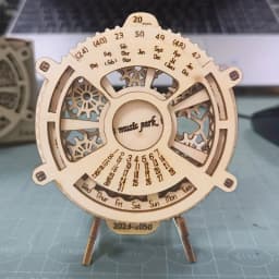 3D Wooden Puzzle Perpetual Calendar Mechanical Gears Toy Building Set Brain Teaser Games Engineering Toys Model Kits Handmade