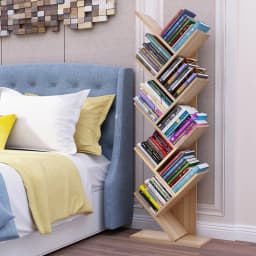 Voltsify Rustic Standing Tree Bookshelf Wood Display Rack Kids Bookshelf Bookshelves for Home
