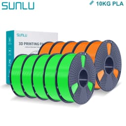 SUNLU PLA 3D Filament 1.75mm 10 Rolls 1KG Neatly Wound with Reuseable Spool 3D Printer PLA Filaments for Most FDM 3D Printers