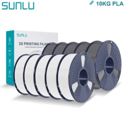 SUNLU PLA 3D Filament 1.75mm 10 Rolls 1KG Neatly Wound with Reuseable Spool 3D Printer PLA Filaments for Most FDM 3D Printers