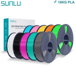 SUNLU PLA 3D Filament 1.75mm 10 Rolls 1KG Neatly Wound with Reuseable Spool 3D Printer PLA Filaments for Most FDM 3D Printers