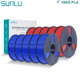 SUNLU PLA 3D Filament 1.75mm 10 Rolls 1KG Neatly Wound with Reuseable Spool 3D Printer PLA Filaments for Most FDM 3D Printers