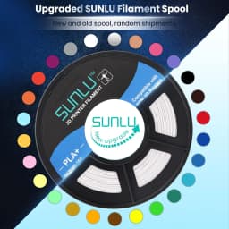 SUNLU PLA 3D Filament 1.75mm 10 Rolls 1KG Neatly Wound with Reuseable Spool 3D Printer PLA Filaments for Most FDM 3D Printers