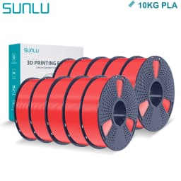 SUNLU PLA 3D Filament 1.75mm 10 Rolls 1KG Neatly Wound with Reuseable Spool 3D Printer PLA Filaments for Most FDM 3D Printers