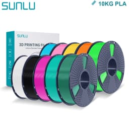 SUNLU PLA 3D Filament 1.75mm 10 Rolls 1KG Neatly Wound with Reuseable Spool 3D Printer PLA Filaments for Most FDM 3D Printers