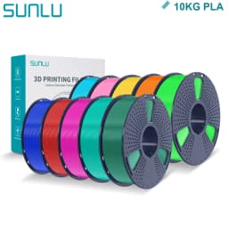 SUNLU PLA 3D Filament 1.75mm 10 Rolls 1KG Neatly Wound with Reuseable Spool 3D Printer PLA Filaments for Most FDM 3D Printers