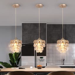 Crystal K9 Chandelier Lamp Living Bedroom Indoor Hanging Lighting Fixtures Modern Gold Pendant Lights for Restaurant Cloakroom E