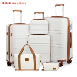 Kono  Fashion Luggage Set, Lightweight ABS Hard Shell Trolley Suitcases with TSA Lock, 4 Spinner Wheels (1/2/3/4/6 Pcs Set)