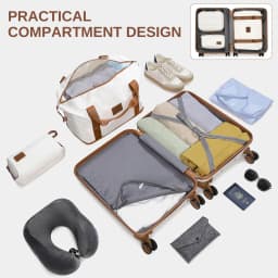 Kono  Fashion Luggage Set, Lightweight ABS Hard Shell Trolley Suitcases with TSA Lock, 4 Spinner Wheels (1/2/3/4/6 Pcs Set)
