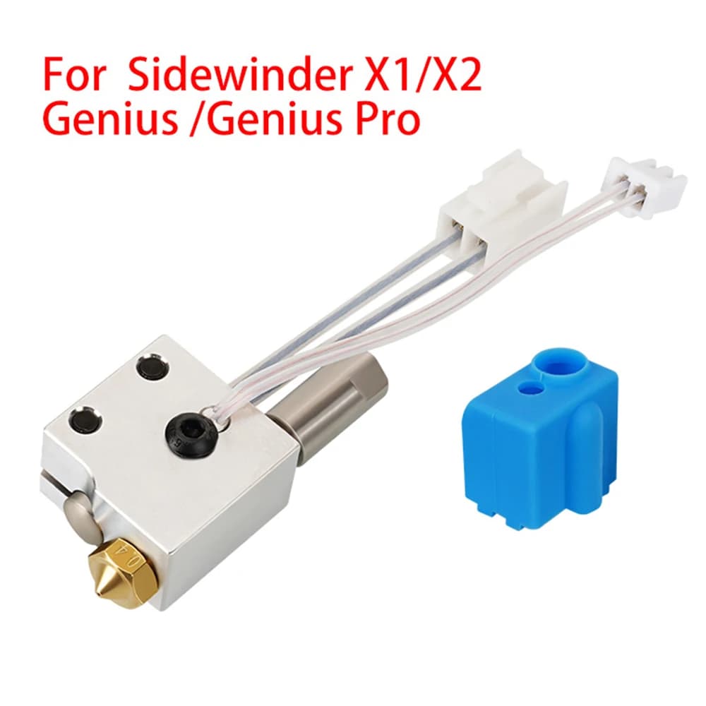 For Artillery Sidewinder X1/X2 Hotend For Genius Print Head Brass Hardened Steel Volcano Nozzle Extruder 3D Printer Parts