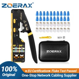 ZoeRax RJ45 Network Tool Kit with CAT6 Crimper Tool,20Pcs CAT6 CAT5 Connectors and Plug Covers,Mini Wire stripper,Blades,