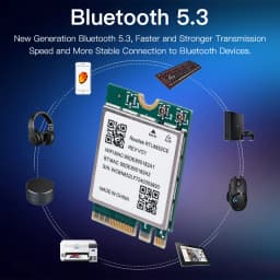WiFi 6E RTL8852CE M.2 Network Card 5400Mbps 802.11AX Bluetooth 5.3 Wireless Adapter Tri Band 2.4/5/6GHz for Windows 10/11