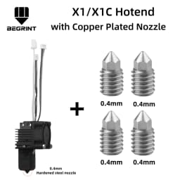 For Bambu Lab X1C P1P P1S Complete Hotend Print Head with Fan Thermistor Ceramic Heater 0.4mm Hardened steel nozzle For Bambulab
