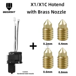 For Bambu Lab X1C P1P P1S Complete Hotend Print Head with Fan Thermistor Ceramic Heater 0.4mm Hardened steel nozzle For Bambulab