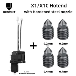 For Bambu Lab X1C P1P P1S Complete Hotend Print Head with Fan Thermistor Ceramic Heater 0.4mm Hardened steel nozzle For Bambulab