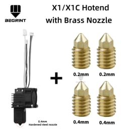 For Bambu Lab X1C P1P P1S Complete Hotend Print Head with Fan Thermistor Ceramic Heater 0.4mm Hardened steel nozzle For Bambulab
