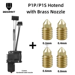 For Bambu Lab X1C P1P P1S Complete Hotend Print Head with Fan Thermistor Ceramic Heater 0.4mm Hardened steel nozzle For Bambulab
