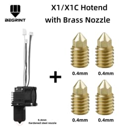 For Bambu Lab X1C P1P P1S Complete Hotend Print Head with Fan Thermistor Ceramic Heater 0.4mm Hardened steel nozzle For Bambulab