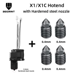 For Bambu Lab X1C P1P P1S Complete Hotend Print Head with Fan Thermistor Ceramic Heater 0.4mm Hardened steel nozzle For Bambulab