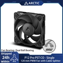ARCTIC P12 Pro PST CO 120mm Case Fan, PWM Sharing Technology (PST), Dual Ball Bearing for Continuous Operation, 400–3000 rpm