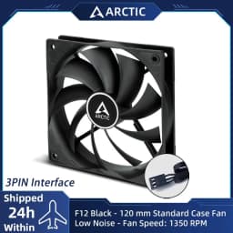 ARCTIC P12 Pro PST CO 120mm Case Fan, PWM Sharing Technology (PST), Dual Ball Bearing for Continuous Operation, 400–3000 rpm
