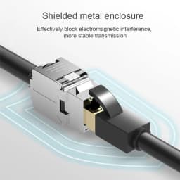 RJ45 Keystone Jack Module CAT8 Cat7 CAT6A Tool-Less STP Shielded Self-Locking CAT6 CAT5E Zinc Alloy Network Coupler Adapter