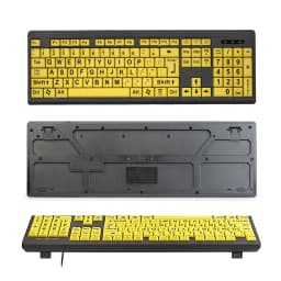 Wired Keyboard USB Large Print Computer Keyboard for Low Vision Users High Contrast 104 Keys Letters for Old Men