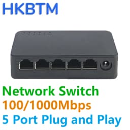 Network Switch Mini 5Ports Switch Ethernet 1000Mbps/100Mbps Gigabit High Performance Smart Switcher RJ45 Hub Internet Injector