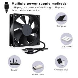 2pcs Gdstime 5V USB PC Fan 40mm 50mm 60mm 80mm 90mm 120mm 140mm for Receiver DVR Playstation Xbox Router Computer Cabinet Cooler