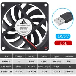 2pcs Gdstime 5V USB PC Fan 40mm 50mm 60mm 80mm 90mm 120mm 140mm for Receiver DVR Playstation Xbox Router Computer Cabinet Cooler