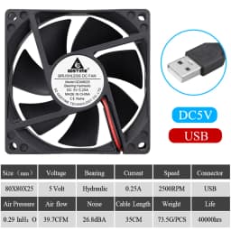 2pcs Gdstime 5V USB PC Fan 40mm 50mm 60mm 80mm 90mm 120mm 140mm for Receiver DVR Playstation Xbox Router Computer Cabinet Cooler