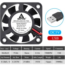 2pcs Gdstime 5V USB PC Fan 40mm 50mm 60mm 80mm 90mm 120mm 140mm for Receiver DVR Playstation Xbox Router Computer Cabinet Cooler
